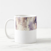 Paars en beige abstract waterverf koffiemok (Links)