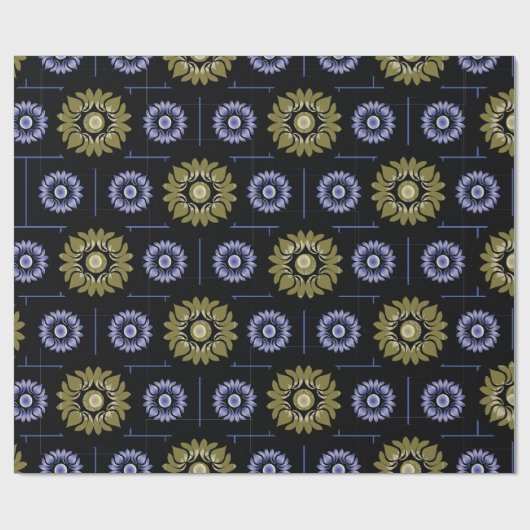 Paars en beige Lotus Wrapping Paper Cadeaupapier (Vlak)