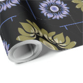 Paars en beige Lotus Wrapping Paper Cadeaupapier (Rol Hoek)
