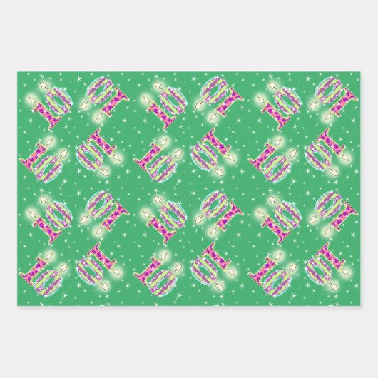 Paars en blauw 10e Birthday Wrapping Paper (Voorkant 2)