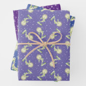 Paars en blauw 2e jaardag omslagpapier inpakpapier vel (In situ)