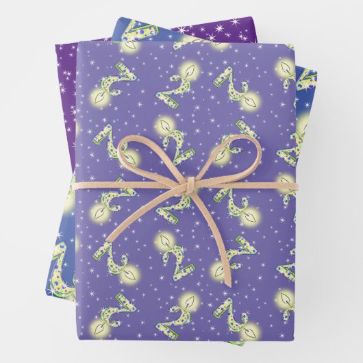 Paars en blauw 2e jaardag omslagpapier inpakpapier vel (In situ)