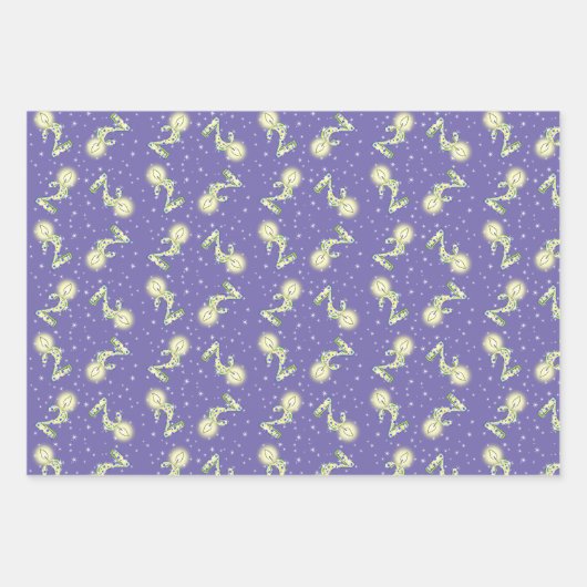 Paars en blauw 2e jaardag omslagpapier inpakpapier vel (Voorkant)