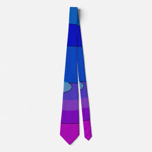 Paars En Blauw Abstract 1007 Stropdas (Voorkant)