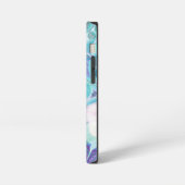 Paars en blauw Abstract Faux Marble iPhone Hoesje (Linkerkant)