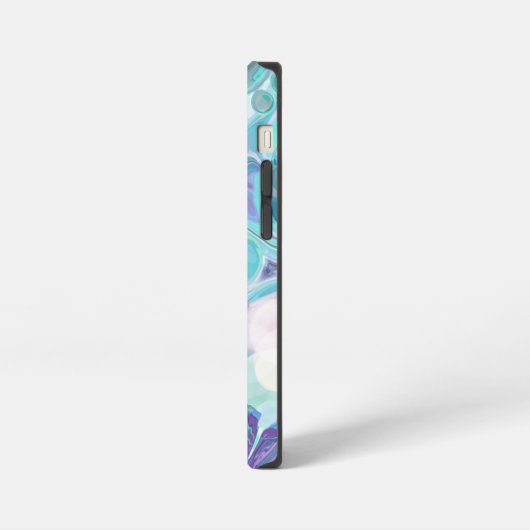 Paars en blauw Abstract Faux Marble iPhone Hoesje (Linkerkant)