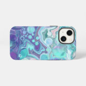 Paars en blauw Abstract Faux Marble iPhone Hoesje (Achterkant horizontaal)