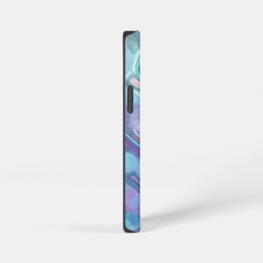 Paars en blauw Abstract Faux Marble iPhone Hoesje (Rechterkant)