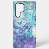  Paars en blauw Abstract Faux Marble Samsung Galaxy Hoesje (Achterkant)