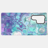  Paars en blauw Abstract Faux Marble Samsung Galaxy Hoesje (Achterkant horizontaal)