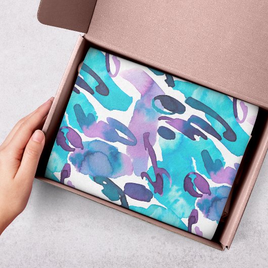 Paars en blauw Abstract geschilderd Tissuepapier