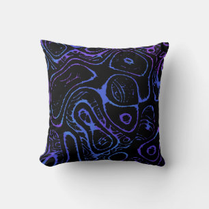 Paars en blauw Abstract Kussen