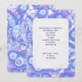 Paars en blauw abstract patroon kaart