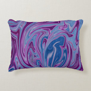 Paars en blauw abstract schilderij accent kussen