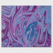 Paars en blauw abstract schilderij cadeaupapier (Vlak)
