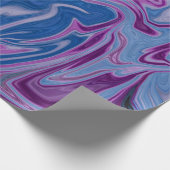Paars en blauw abstract schilderij cadeaupapier (Hoek)