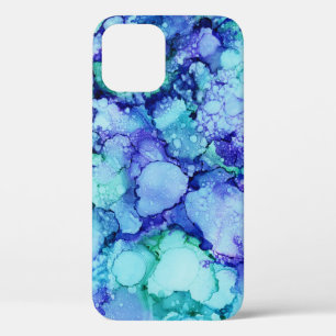 Paars en blauw abstract schilderij Case-Mate iPhone case