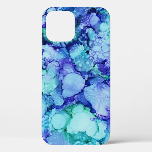Paars en blauw abstract schilderij Case-Mate iPhone case (Achterkant)