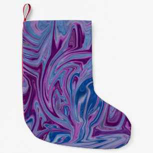 Paars en blauw abstract schilderij kleine kerstsok