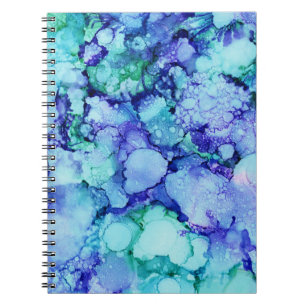 Paars en blauw abstract schilderij notitieboek