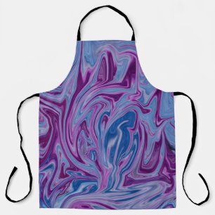 Paars en blauw abstract schilderij schort