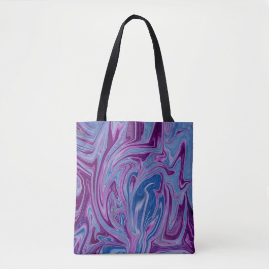 Paars en blauw abstract schilderij tote bag (Voorkant)