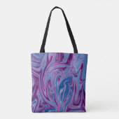 Paars en blauw abstract schilderij tote bag (Achterkant)