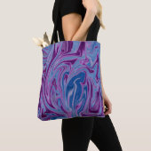 Paars en blauw abstract schilderij tote bag (Dichtbij)