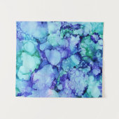 Paars en blauw abstract schilderij wandkleed (Voorkant (horizontaal))