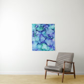 Paars en blauw abstract schilderij wandkleed (In situ)