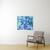 Paars en blauw abstract schilderij wandkleed (In Situ (horizontaal))