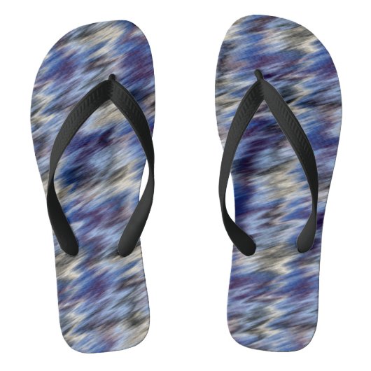 paars en blauw abstract teenslippers (Voetbed)