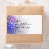 Paars en blauw Abstract trapsontwerp Etiket (Insitu)