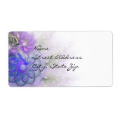 Paars en blauw Abstract trapsontwerp Etiket (Voorkant)