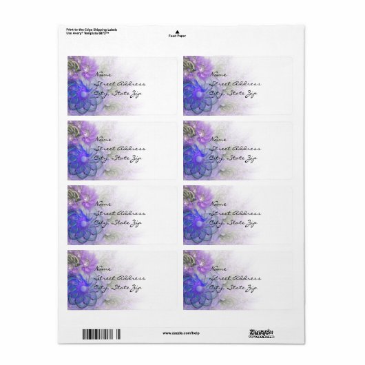 Paars en blauw Abstract trapsontwerp Etiket (Full Sheet)