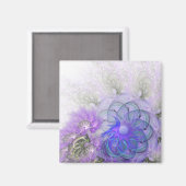 Paars en blauw Abstract trapsontwerp Magneet (Voorkant / Achterkant)