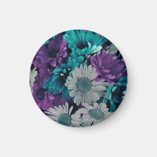 Paars en blauw bloemkool magneet