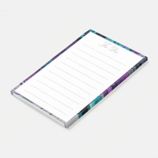 Paars en blauw bloemkool post-it® notes (Schuin)