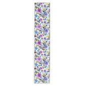 Paars en blauw bloemmotief medium tafelloper (Voorkant)