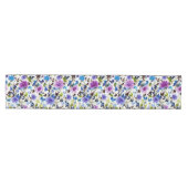 Paars en blauw bloemmotief medium tafelloper (Horizontaal)