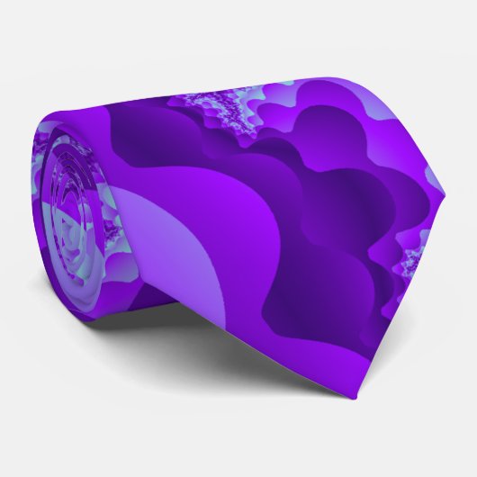 Paars en blauw breekbaar koraal stropdas (Opgerold)