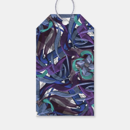 Paars en blauw cadeaulabel (Voorkant)