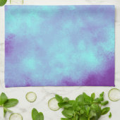 Paars- en blauw-cloudeffectenteken theedoek (Gevouwen)