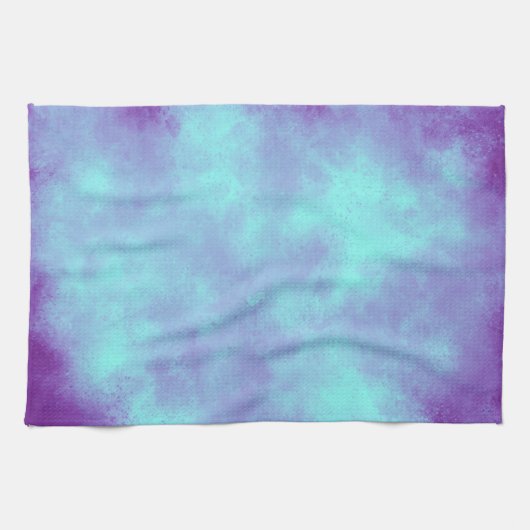 Paars- en blauw-cloudeffectenteken theedoek (Horizontaal)