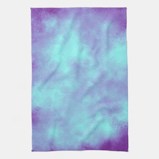 Paars- en blauw-cloudeffectenteken theedoek (Verticaal)