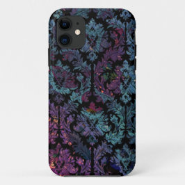 Paars en blauw Damaspatroon iPhone 11 Hoesje