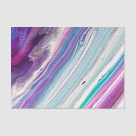 Paars en blauw Faux Acrylverf Abstract Tissuepapier (Voorkant)