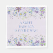 Paars en blauw flessenbord van Napkin Servet (Voorkant)