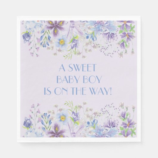 Paars en blauw flessenbord van Napkin Servet (Voorkant)