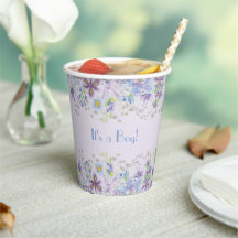 Paars en blauw, Floral Baby Boy Shower